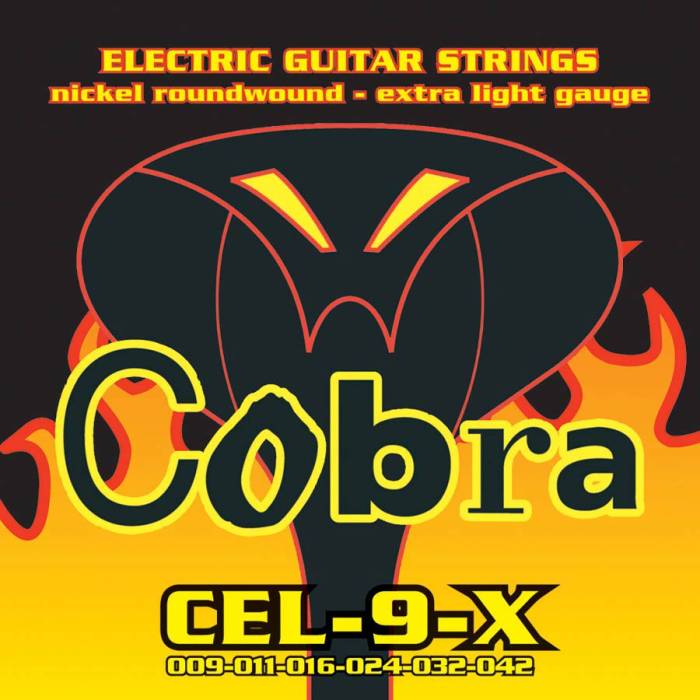 Struny na elektrické kytary: Cobra CEL-9-X Struny na elektrickou kytaru Struny na elektrickou kytaru Cobra CEL-9-X