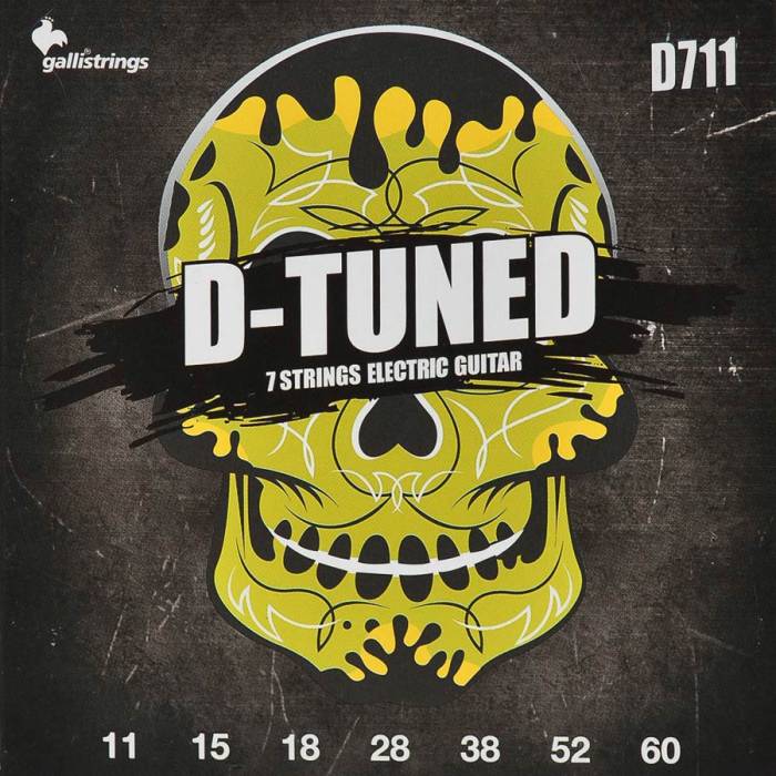 Struny na 7-strunnou elektrickou kytaru Galli D-Tuned D-711