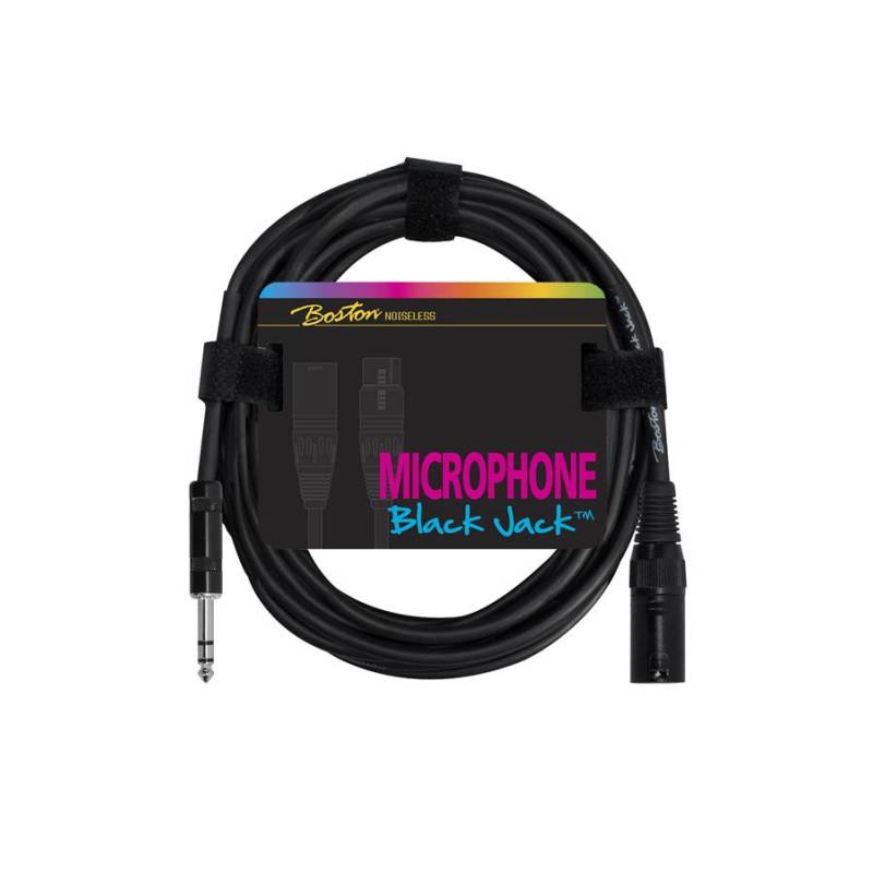 Kabel na mikrofon 1 m Boston Black Jack MC-245-1 - 1