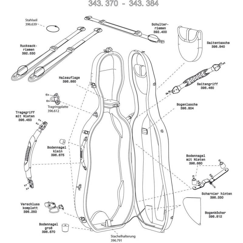 Pouzdro pro čelo Idea Originál Karbon 2.9 GEWA Made in Germany 392540 - 1