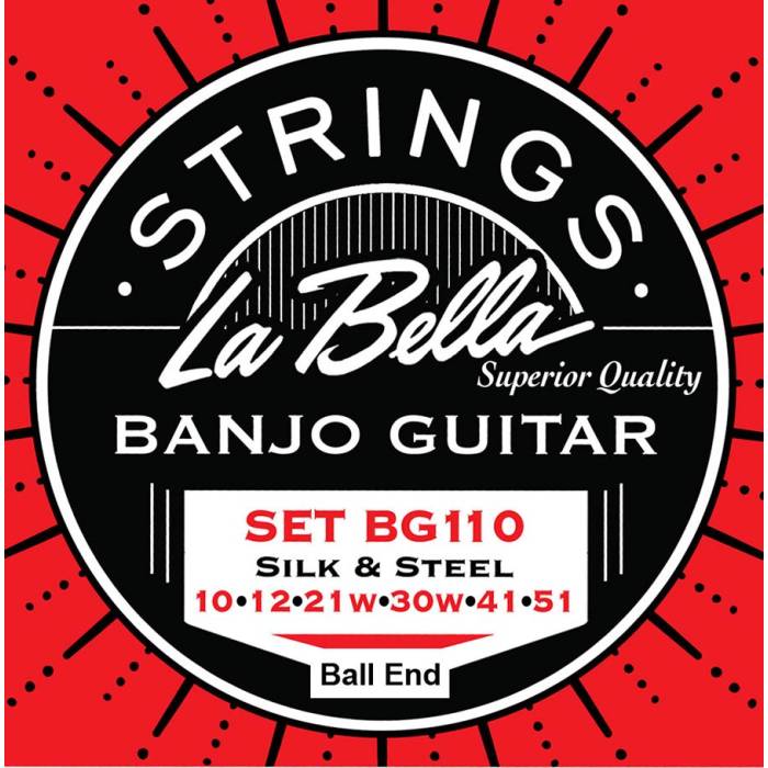 Struny na banjo: La Bella Acoustic Folk L-BG110-BE Struny na 6-strunné banjo Struny na 6-strunné banjo La Bella Acoustic Folk L-BG110-BE
