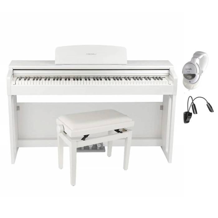 Digitální piana a stage piana - sety: Medeli Educational UP82/WH/B/SET2 Digitální piano - set Digitální piano - set Medeli Educational UP82/WH/B/SET2