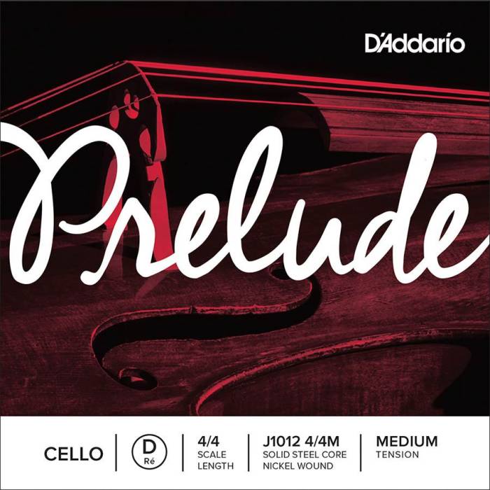 Struny na violoncella: D'Addario Prelude J1012-44M Struna na violoncello D 4/4 Struna na violoncello D 4/4 D'Addario Prelude J1012-44M