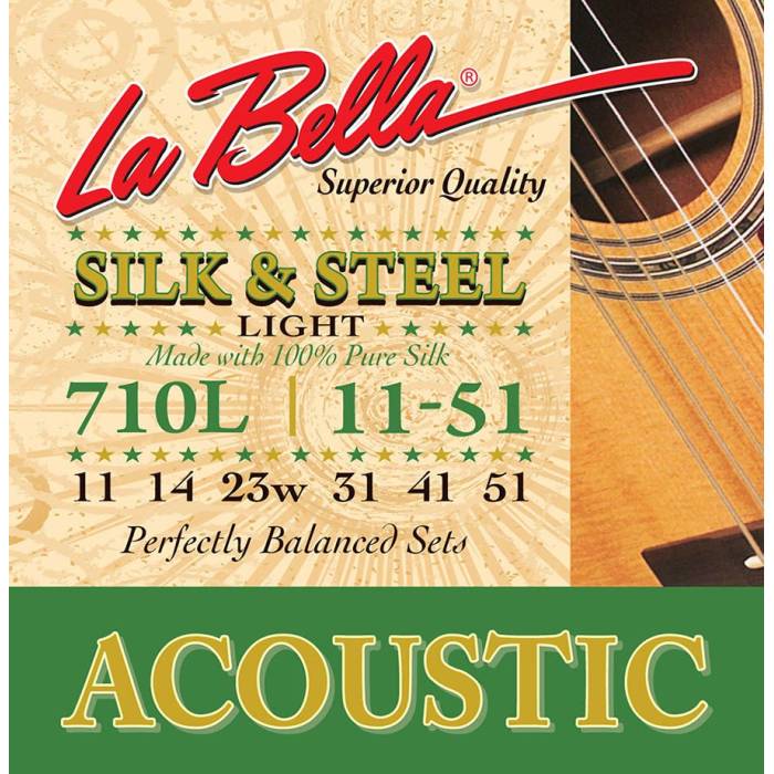 Struny na akustické kytary: LaBella Silk & Steel L-710L Struny na akustickou kytaru Struny na akustickou kytaru LaBella Silk & Steel L-710L