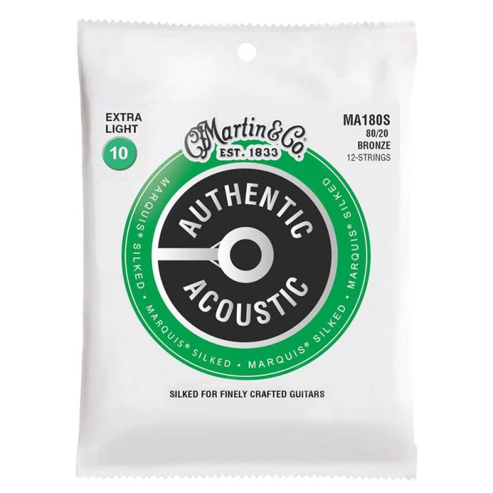 Struny na 12-strunnou kytaru Martin Authentic Acoustic Silked MA180S