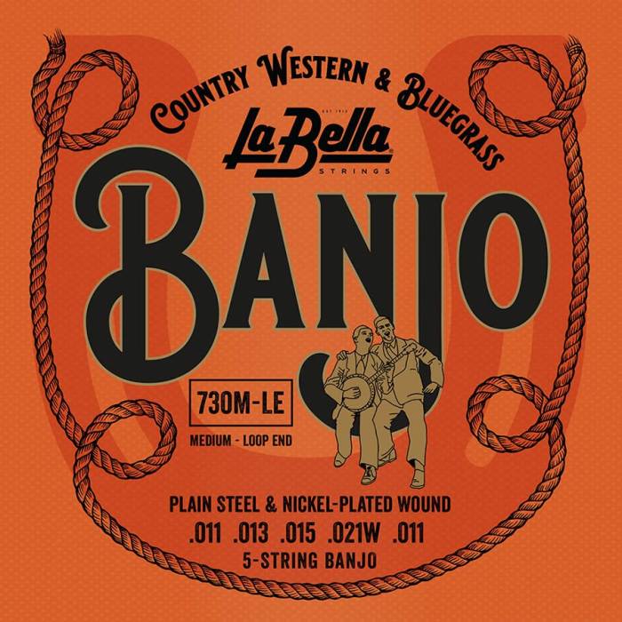 Struny na banjo: LaBella Acoustic Folk L-730M Struny na 5-strunné banjo Struny na 5-strunné banjo LaBella Acoustic Folk L-730M