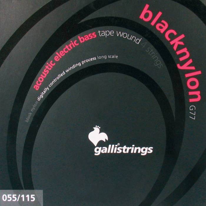 Struny na baskytary: Galli Black Nylon G-77 Struny na akustickou baskytaru Struny na akustickou baskytaru Galli Black Nylon G-77
