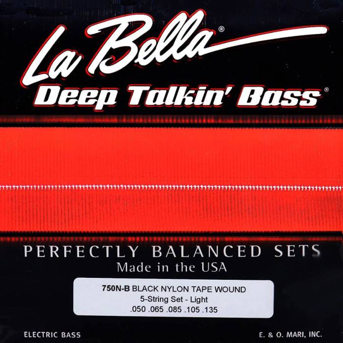 Struny na baskytary: LaBella Deep Talkin' Bass L-750N-B Struny na elektrickou 5-strunnou baskytaru Struny na elektrickou 5-strunnou baskytaru LaBella Deep Talkin' Bass L-750N-B