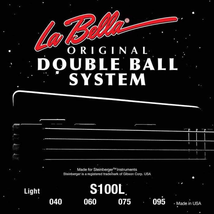 Struny na baskytary: LaBella Double Ball End System L-S100L Struny na elektrickou baskytaru Struny na elektrickou baskytaru LaBella Double Ball End System L-S100L