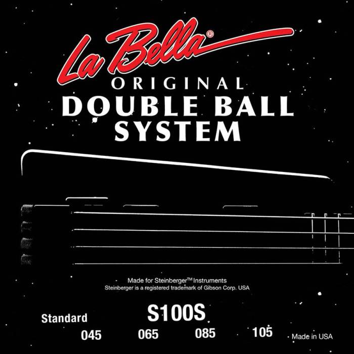 Struny na baskytary: LaBella Double Ball End System L-S100S Struny na elektrickou baskytaru Struny na elektrickou baskytaru LaBella Double Ball End System L-S100S